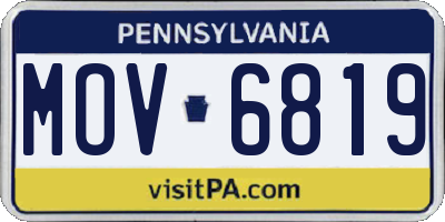 PA license plate MOV6819