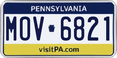 PA license plate MOV6821