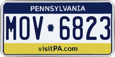 PA license plate MOV6823
