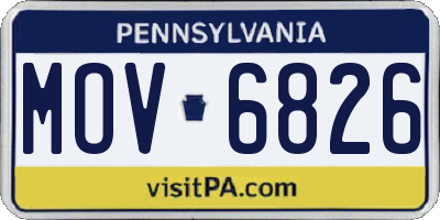 PA license plate MOV6826