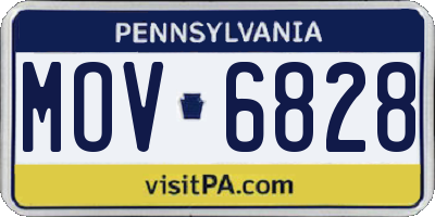 PA license plate MOV6828