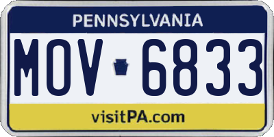 PA license plate MOV6833