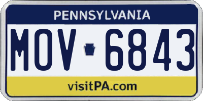 PA license plate MOV6843