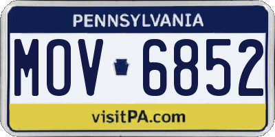 PA license plate MOV6852