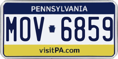 PA license plate MOV6859