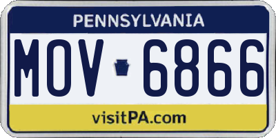 PA license plate MOV6866
