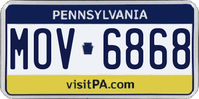PA license plate MOV6868