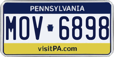 PA license plate MOV6898