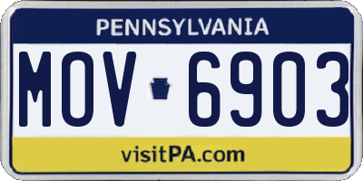 PA license plate MOV6903