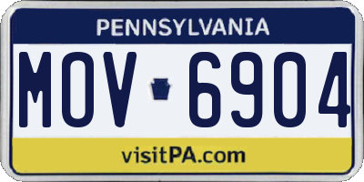 PA license plate MOV6904