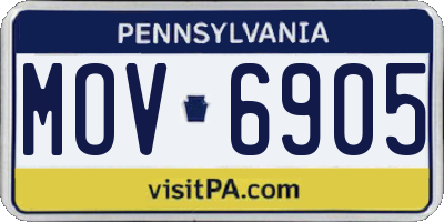 PA license plate MOV6905