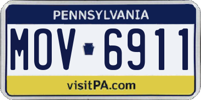 PA license plate MOV6911