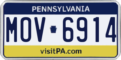 PA license plate MOV6914