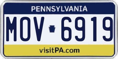 PA license plate MOV6919