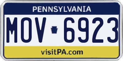 PA license plate MOV6923