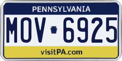 PA license plate MOV6925