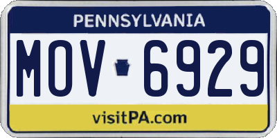 PA license plate MOV6929