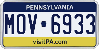 PA license plate MOV6933
