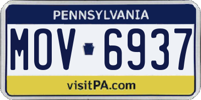 PA license plate MOV6937
