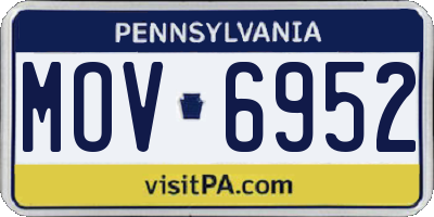PA license plate MOV6952