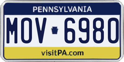 PA license plate MOV6980