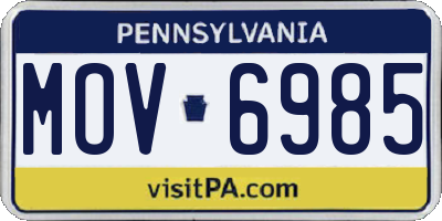 PA license plate MOV6985