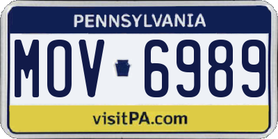 PA license plate MOV6989