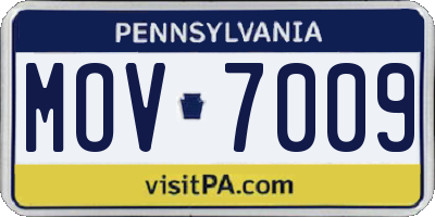 PA license plate MOV7009