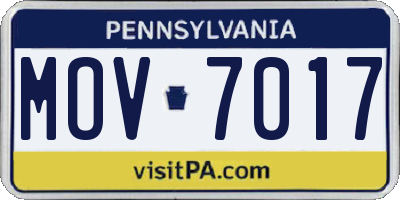 PA license plate MOV7017