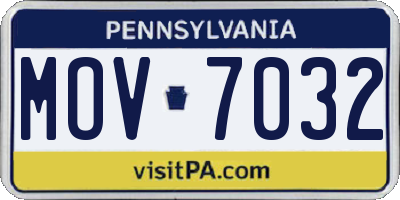 PA license plate MOV7032