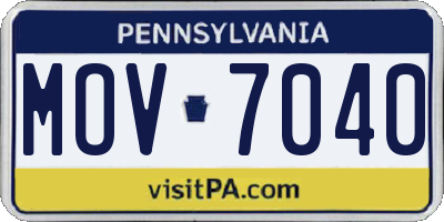 PA license plate MOV7040