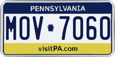 PA license plate MOV7060