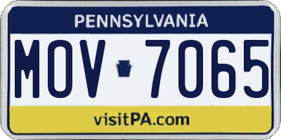 PA license plate MOV7065