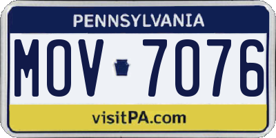 PA license plate MOV7076