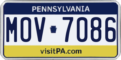 PA license plate MOV7086