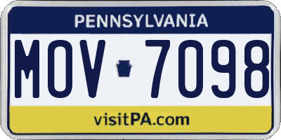PA license plate MOV7098