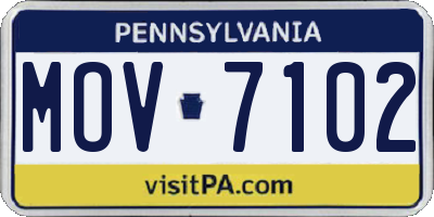 PA license plate MOV7102