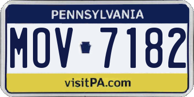 PA license plate MOV7182
