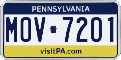 PA license plate MOV7201