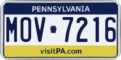 PA license plate MOV7216