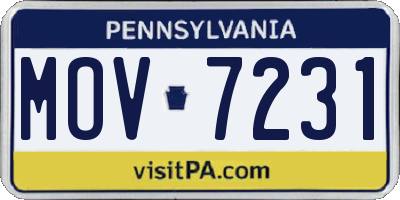 PA license plate MOV7231