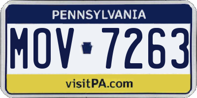 PA license plate MOV7263