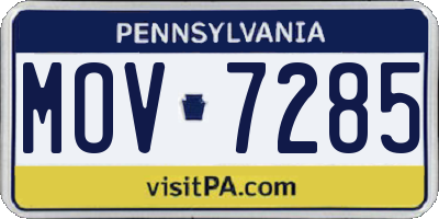 PA license plate MOV7285
