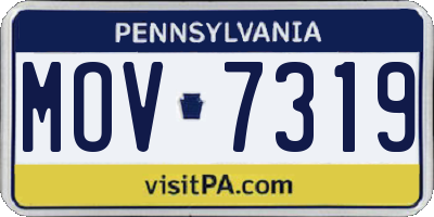 PA license plate MOV7319