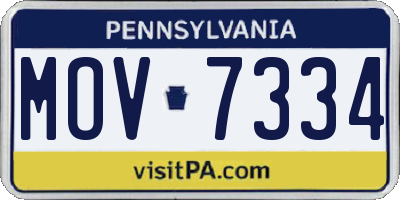 PA license plate MOV7334