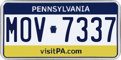 PA license plate MOV7337