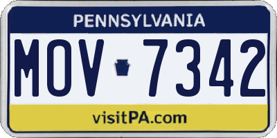 PA license plate MOV7342