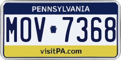 PA license plate MOV7368