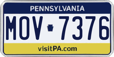 PA license plate MOV7376