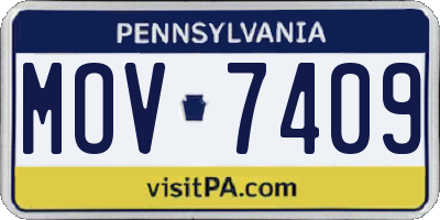 PA license plate MOV7409